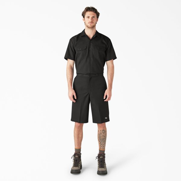 Loose Fit Flat Front Work Shorts. 13 - Image 4