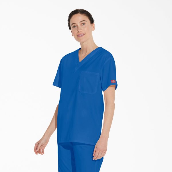 Unisex EDS Signature V-Neck Scrub Top - Image 3