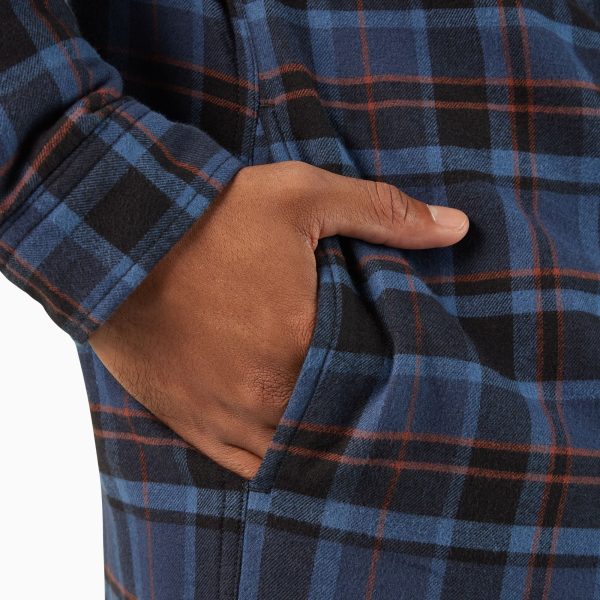 Water Repellent Fleece-Lined Flannel Shirt Jacket - Image 8