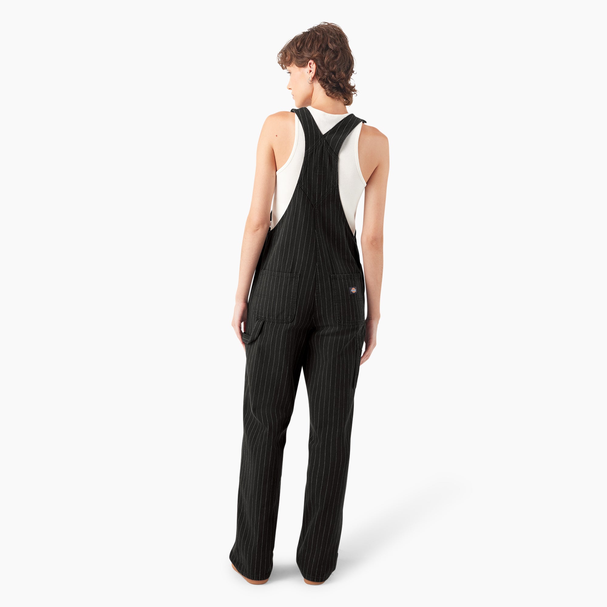 Women's Pinstripe Service Bib Overalls - Image 2