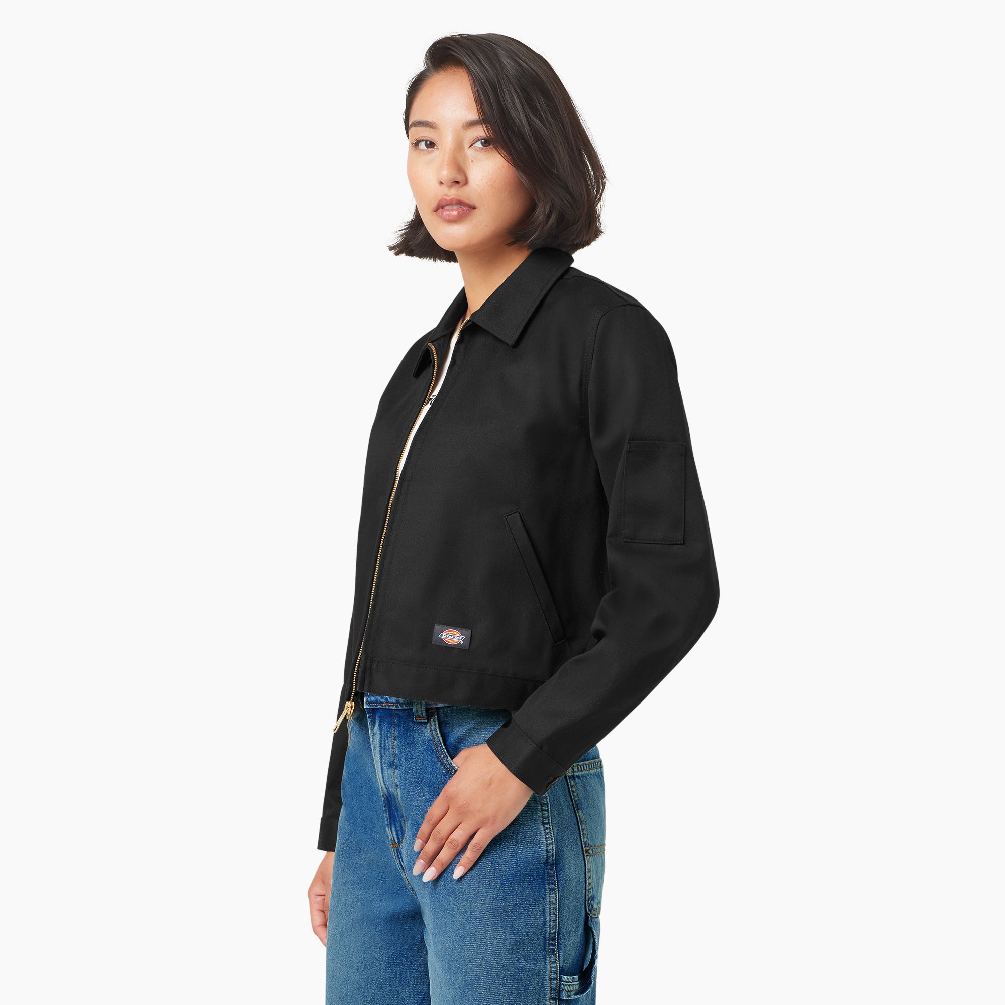 Women's Unlined Cropped Eisenhower Jacket - Image 3