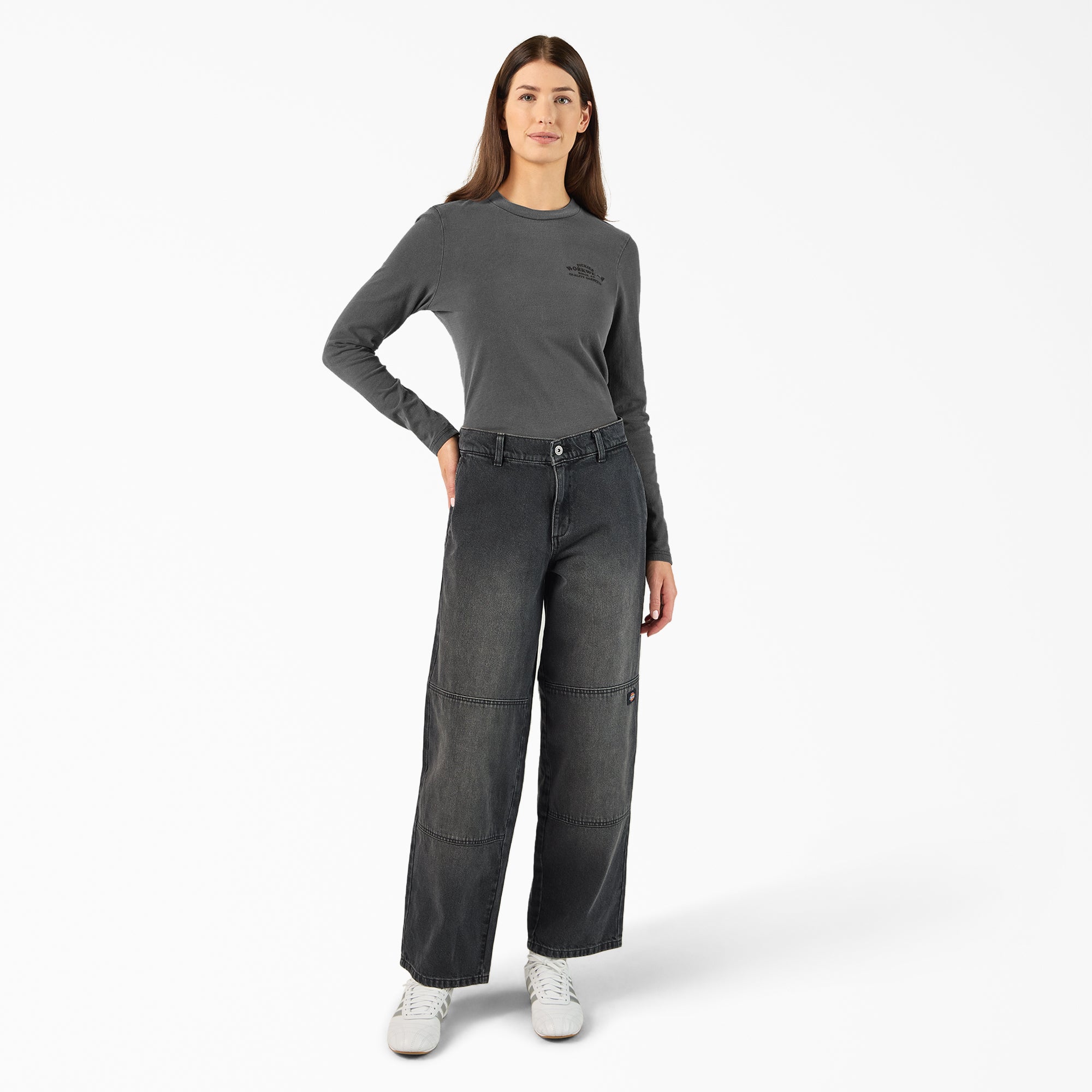 Women's Loose Fit Double Knee Jeans - Image 4