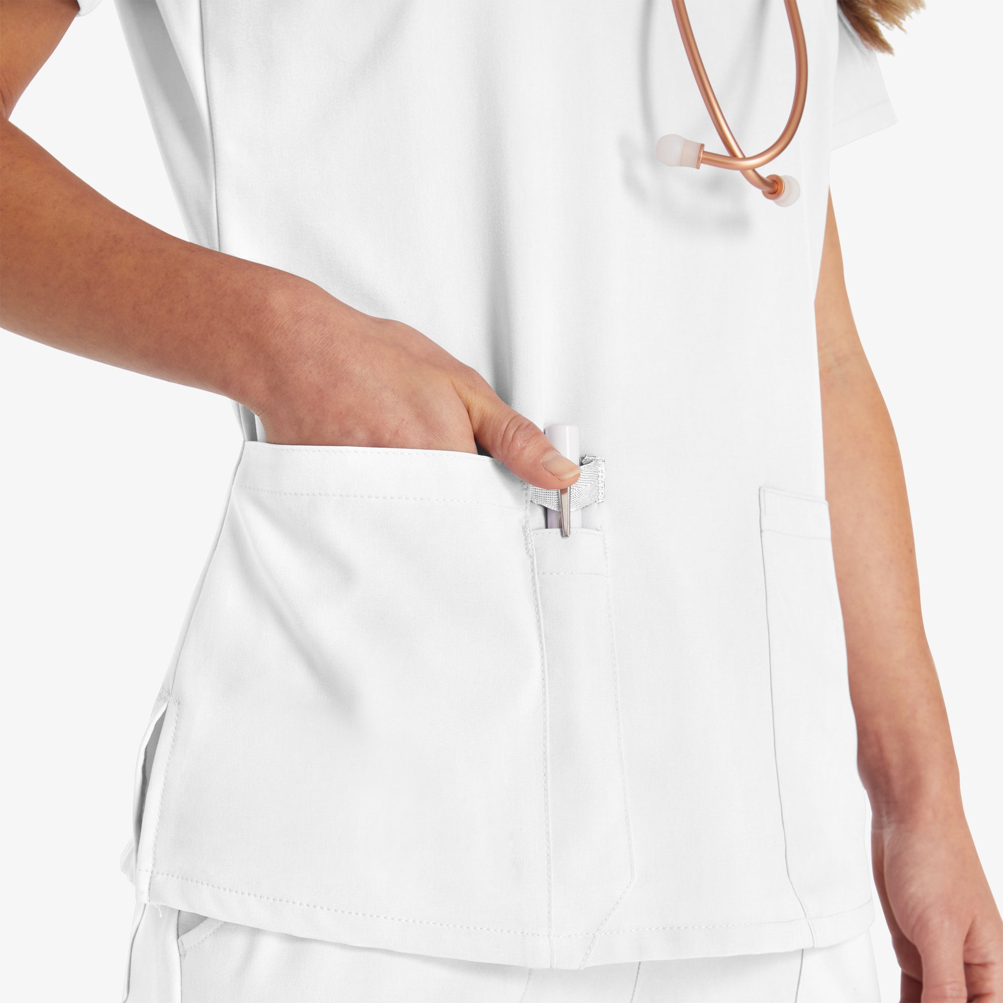 Women's EDS Essentials V-Neck Scrub Top - Image 6