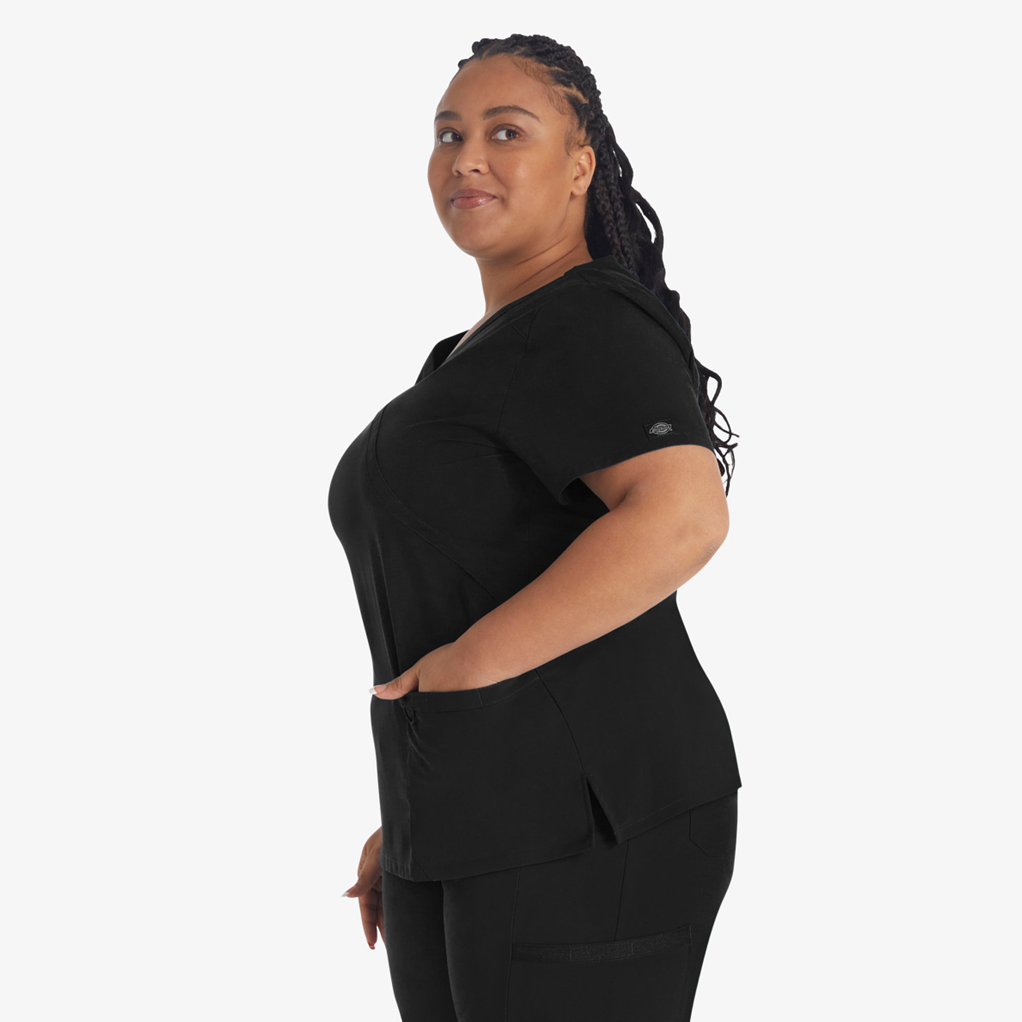 Women's EDS Essentials Mock Wrap Scrub Top - Image 3