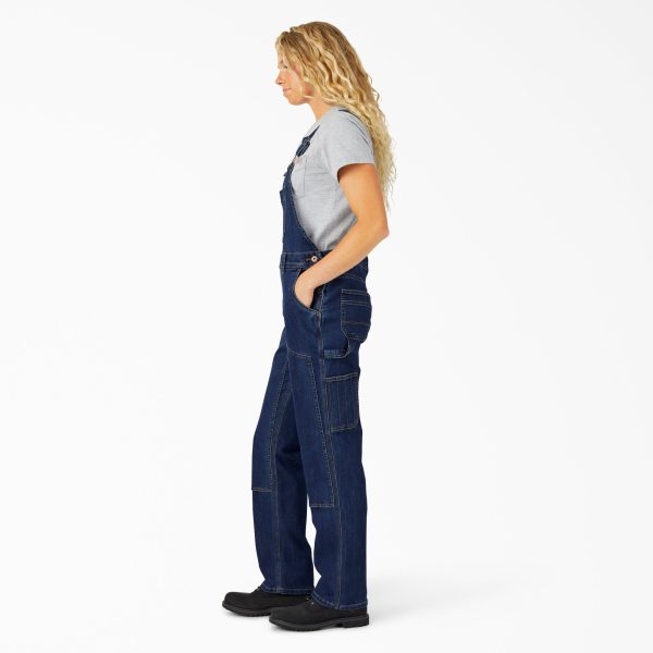 Women's Straight Fit Denim Double Front Bib Overalls - Image 3
