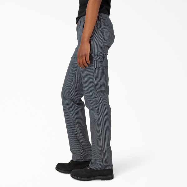 Women's FLEX Relaxed Fit Hickory Stripe Carpenter Pants - Image 3