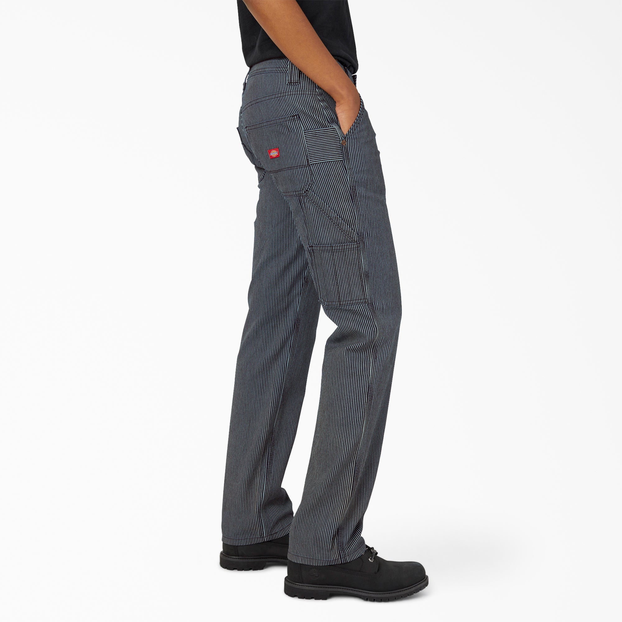 Women's FLEX Relaxed Fit Hickory Stripe Carpenter Pants - Image 4