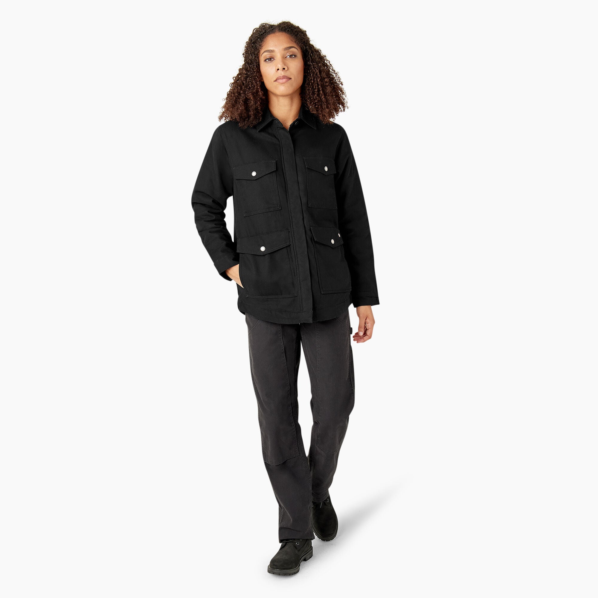 Women's Duck High Pile Fleece Lined Chore Coat - Image 5