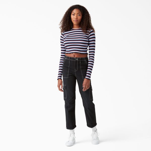 Women's Skinny Fit Cuffed Cargo Pants - Image 4