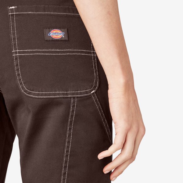 Women's Slim Straight Fit Roll Hem Carpenter Pants - Image 9