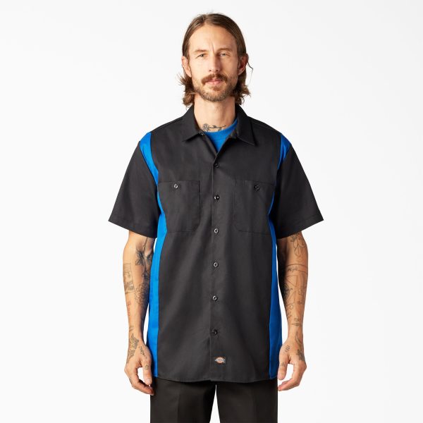 Two-Tone Short Sleeve Work Shirt