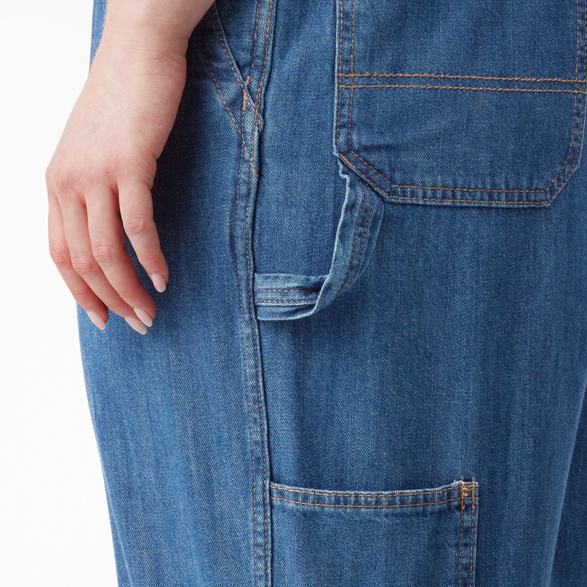 Women's Plus Relaxed Fit Bib Overalls - Image 7