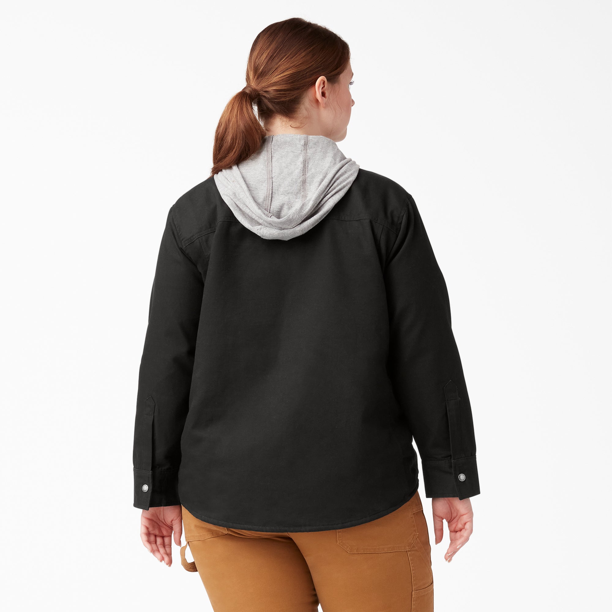 Women's Plus Duck Hooded Shirt Jacket - Image 2