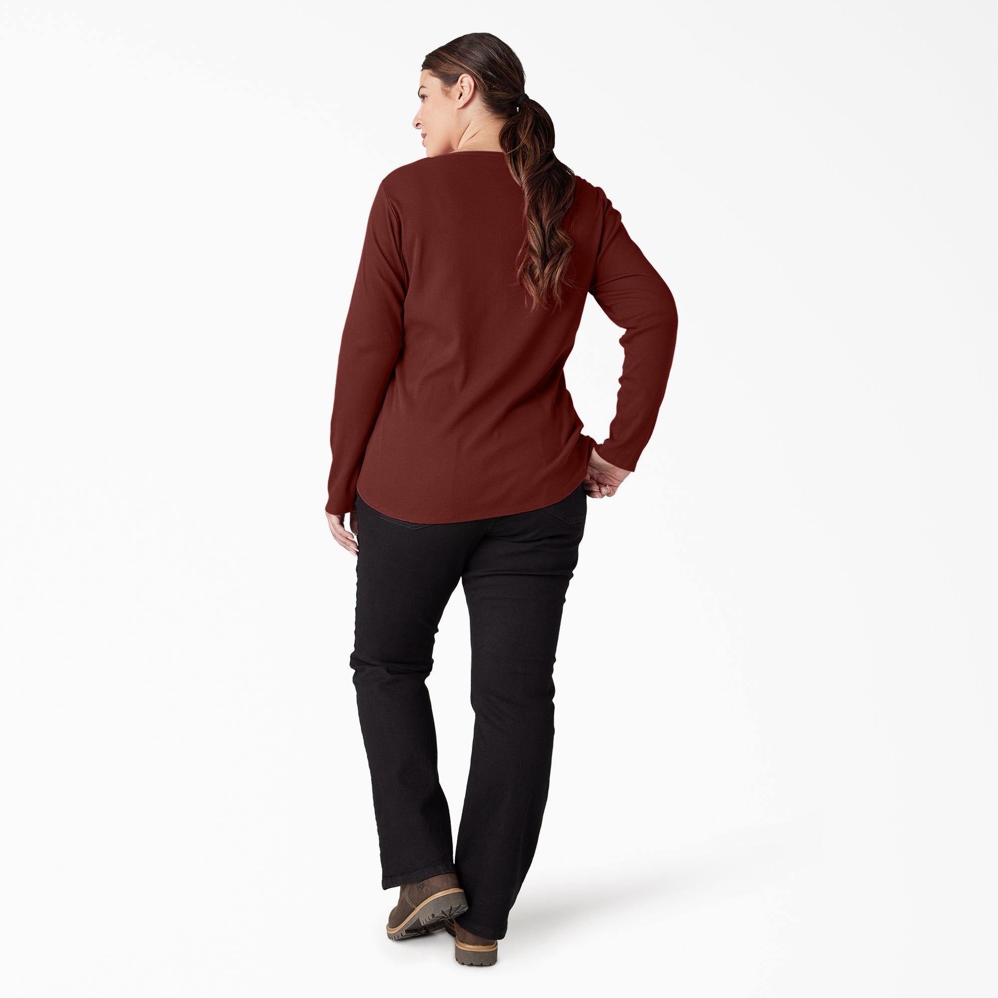 Women's Plus Henley Long Sleeve Shirt - Image 6