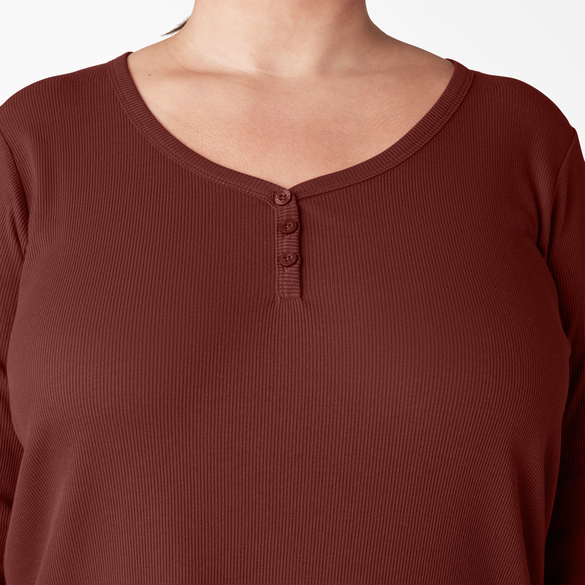 Women's Plus Henley Long Sleeve Shirt - Image 7