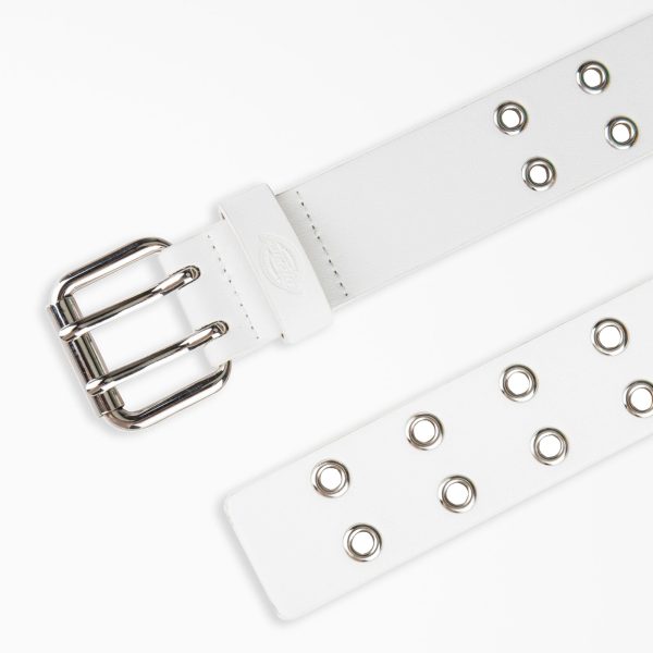 Women's Leather Double Grommet Belt - Image 2