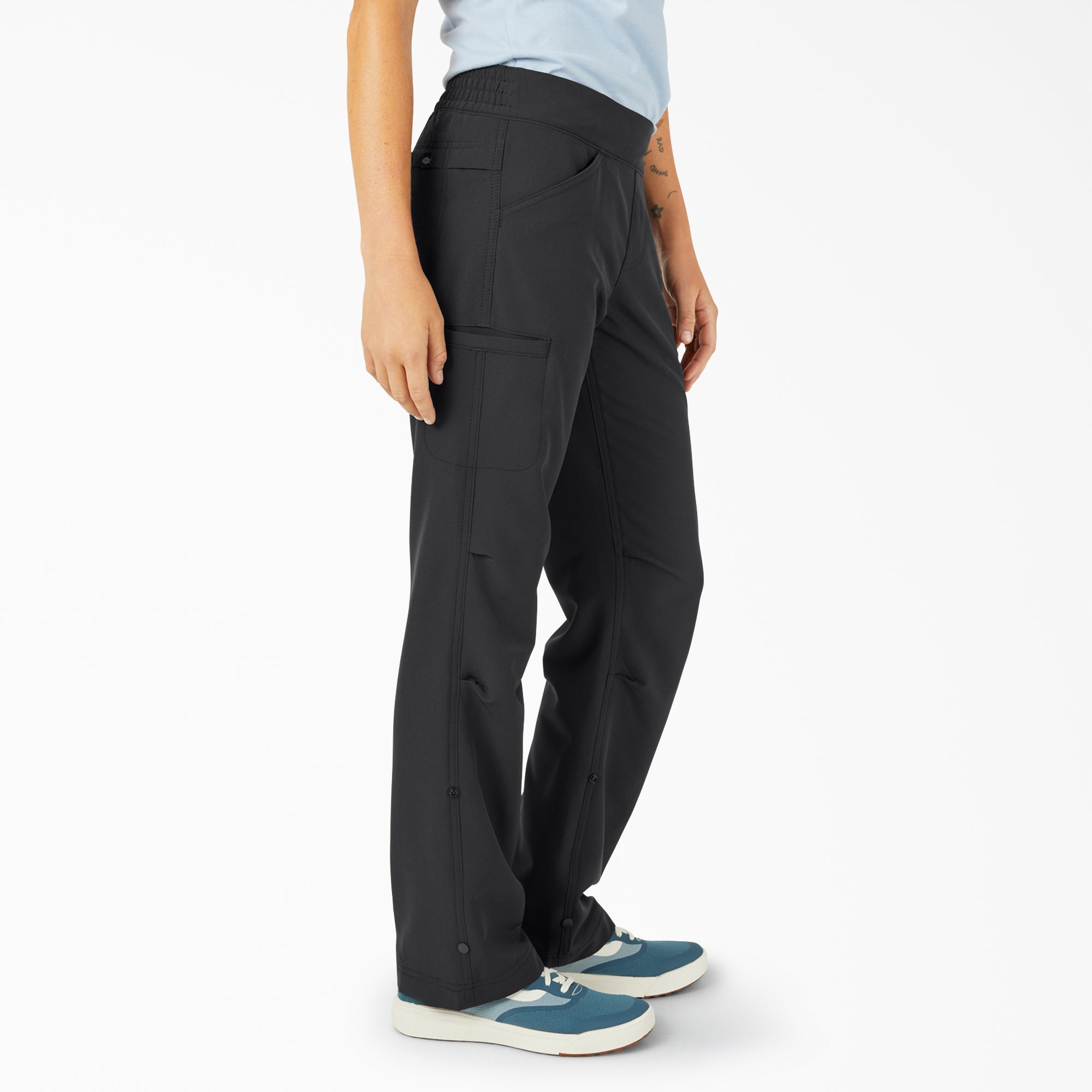 Women's Cooling Relaxed Straight Fit Roll-Up Pants - Image 3