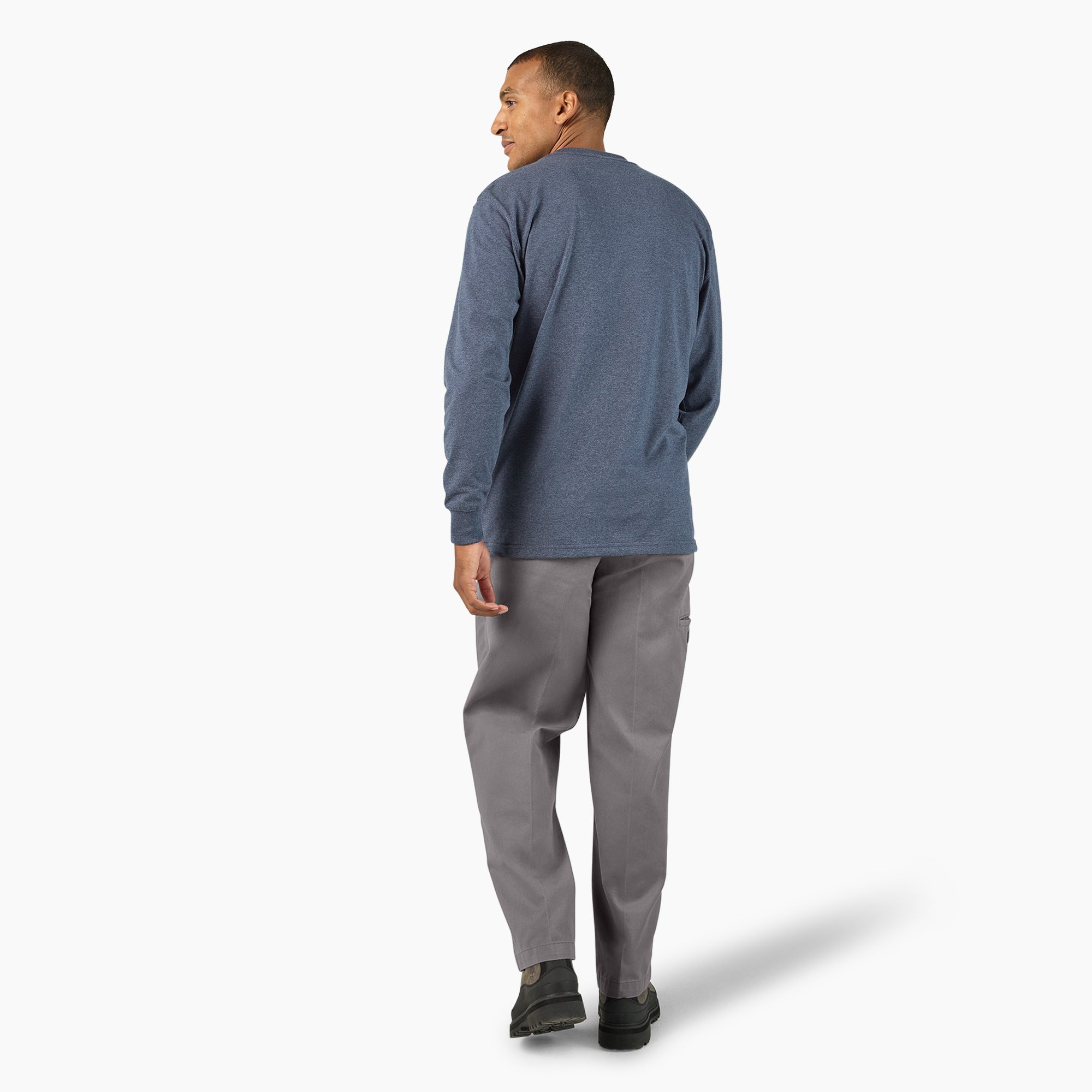 Heavyweight Heathered Long Sleeve Pocket T-Shirt - Image 5