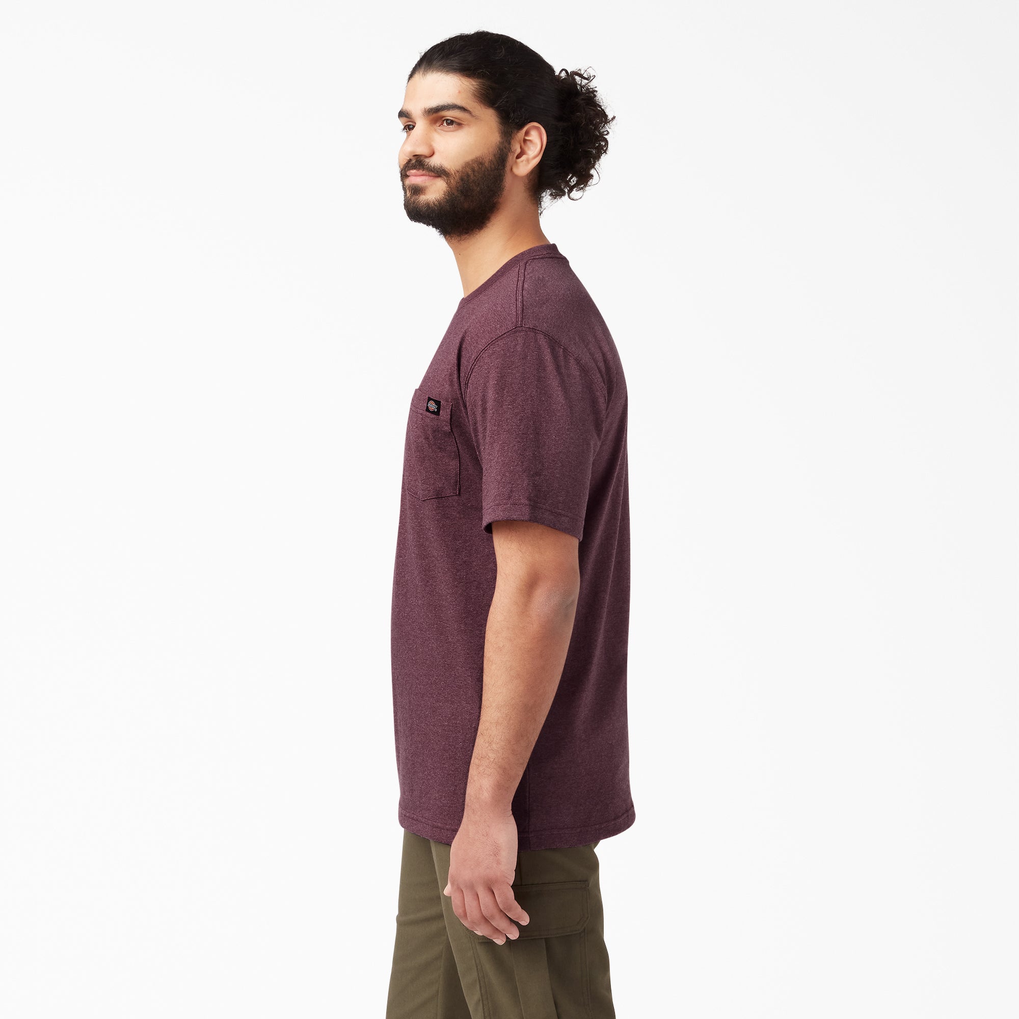 Heavyweight Heathered Short Sleeve Pocket T-Shirt - Image 3