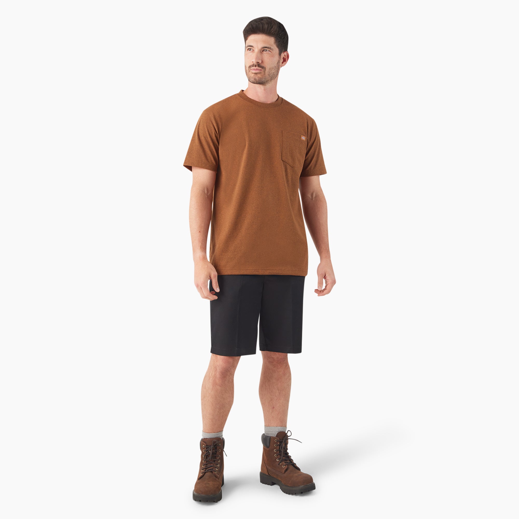 Heavyweight Heathered Short Sleeve Pocket T-Shirt - Image 4